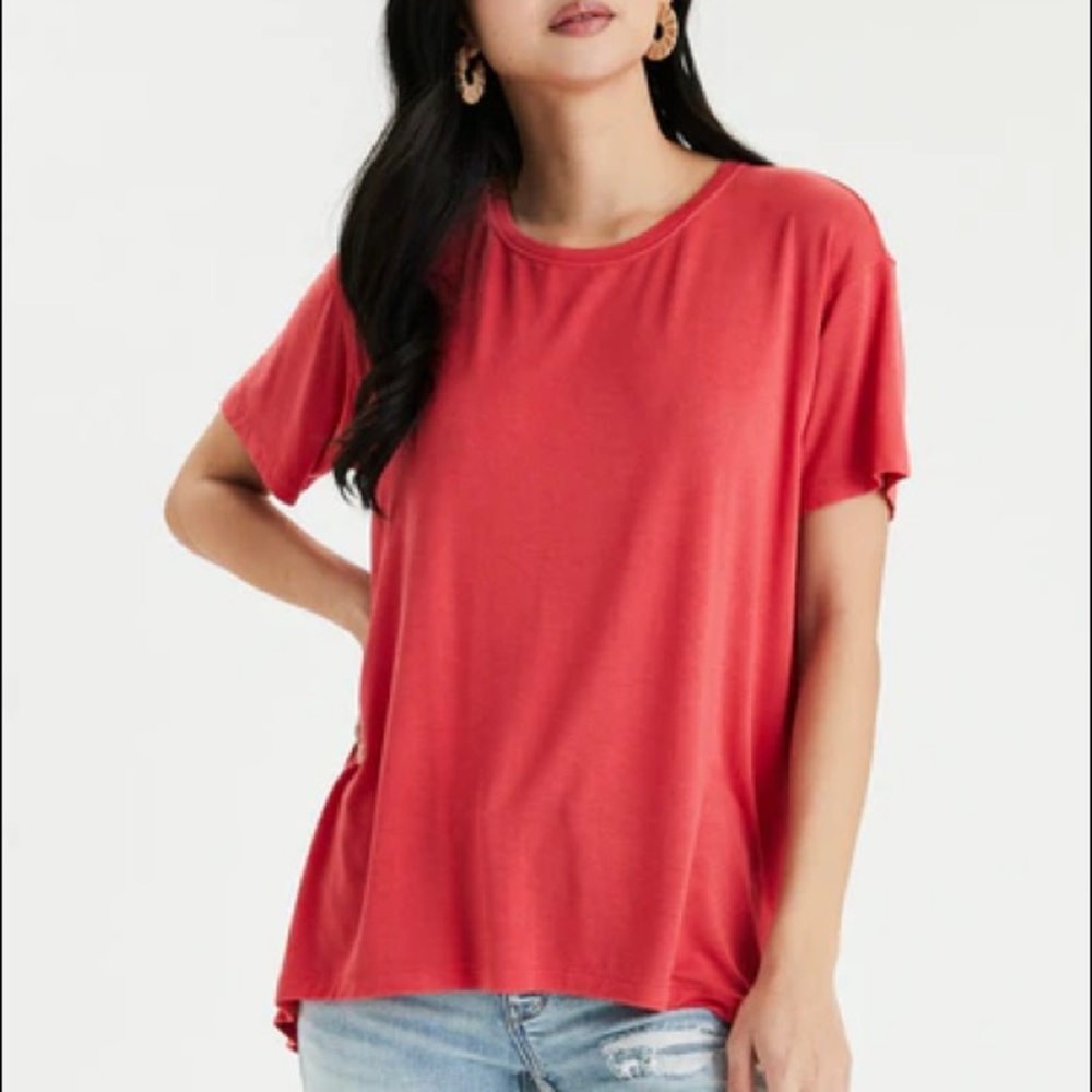 AE Soft & Sexy Crew Neck T-Shirt - Red
